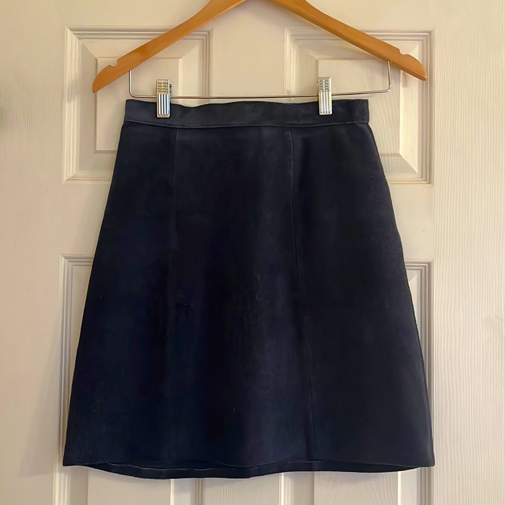 Vintage Midnight Blue Suede Skirt